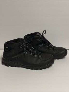 Merrell Black Men's Mid-Top Waterproof Trail Boots